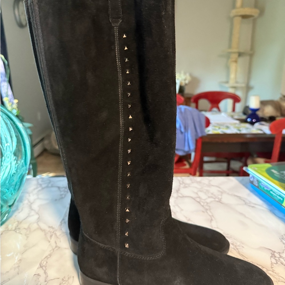 Marc Fisher Black Suede Studded Boots